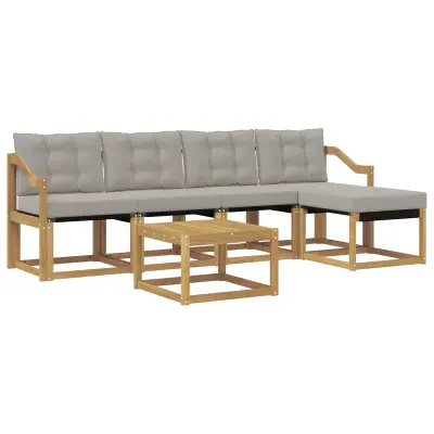 vidaXL Zunanja garnitura za sedenje 6 pcs Bela in svetlo siva