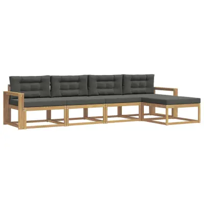 vidaXL Zunanja garnitura za sedenje 4 pcs Bela in antracit Poliester