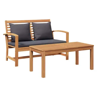 vidaXL klop Rjava in temno siva 110 x 66 x 76 cm Trden tikov les