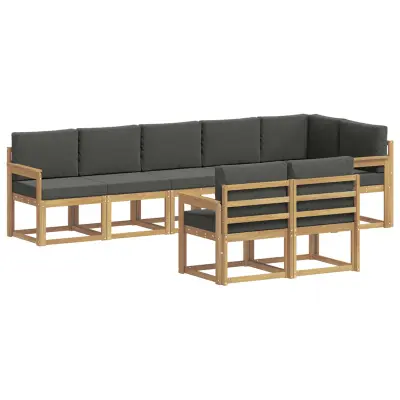 vidaXL Zunanja garnitura za sedenje 8 pcs Bela in antracit Poliester