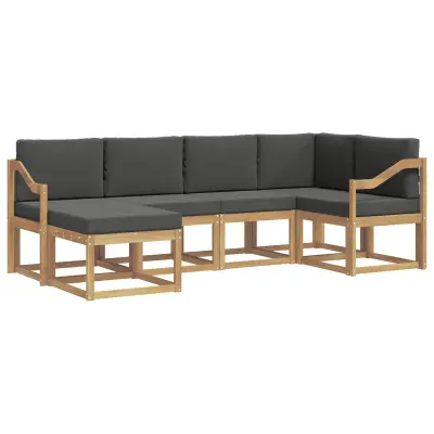 vidaXL Zunanja garnitura za sedenje 6 pcs Bela in antracit Poliester