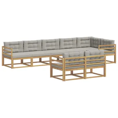 vidaXL Zunanja garnitura za sedenje 6 pcs Bela in svetlo siva