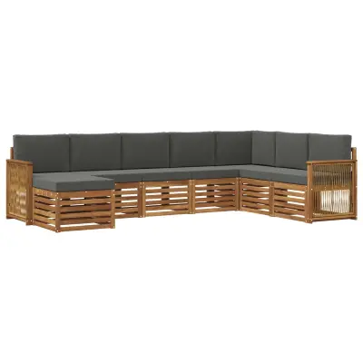 vidaXL Zunanja garnitura za sedenje 6 pcs Naravna in antracitna