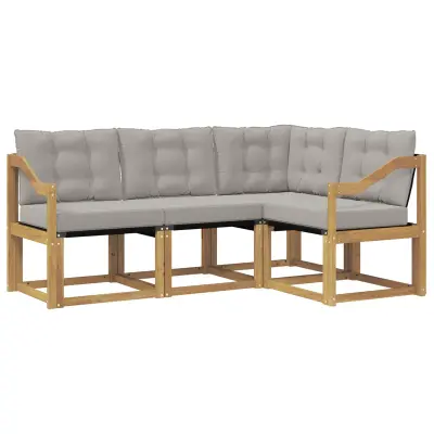 vidaXL Zunanja garnitura za sedenje 4 pcs Bela in svetlo siva