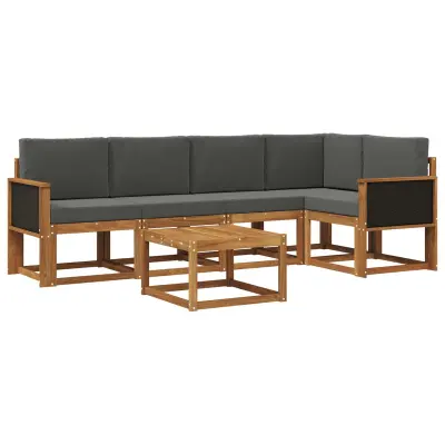 vidaXL Zunanja garnitura za sedenje 6 pcs Naravna in antracitna