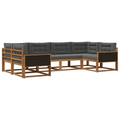 vidaXL Zunanja garnitura za sedenje 6 pcs Naravna in antracitna