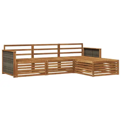 vidaXL Zunanja garnitura za sedenje Naravna 249,5 x 162,5 x 73 cm