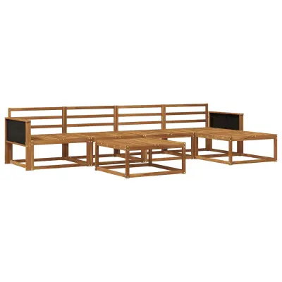 vidaXL Zunanja garnitura za sedenje 6 pcs Naravna Masiven les akacije