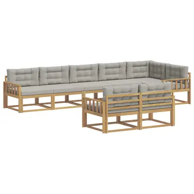 vidaXL Zunanja garnitura za sedenje 6 pcs Bela in svetlo siva