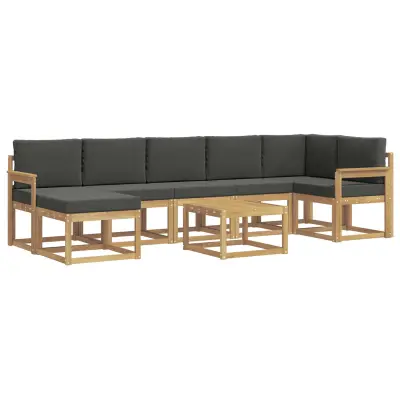 vidaXL Zunanja garnitura za sedenje 8 pcs Bela in antracit Poliester