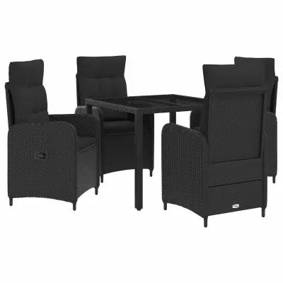 vidaXL Zunanja jedilnica 5 pcs PE ratan in prašno premazano jeklo