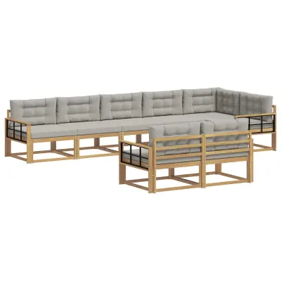 vidaXL Zunanja garnitura za sedenje 6 pcs Bela in svetlo siva