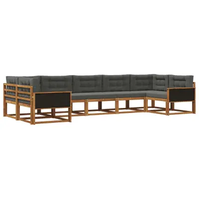 vidaXL Zunanja garnitura za sedenje 7 pcs Naravna in antracitna