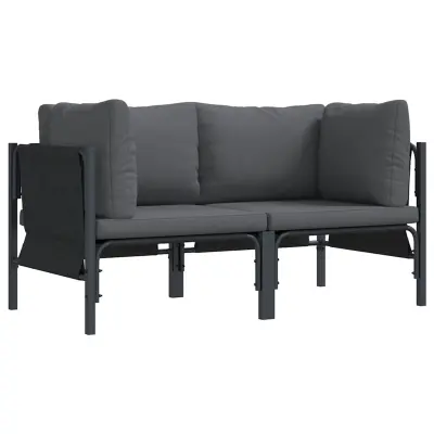 vidaXL Zunanja Pohištvo z blazino 2 Kos Antracit 80 x 80 x 71 cm Jeklo