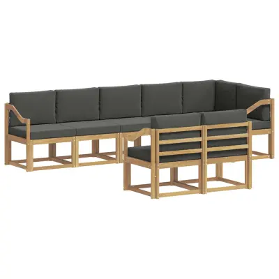 vidaXL Zunanja garnitura za sedenje 8 pcs Bela in antracit Poliester