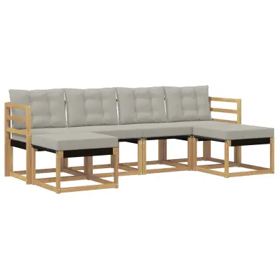 vidaXL Zunanja garnitura za sedenje 6 pcs Bela in svetlo siva