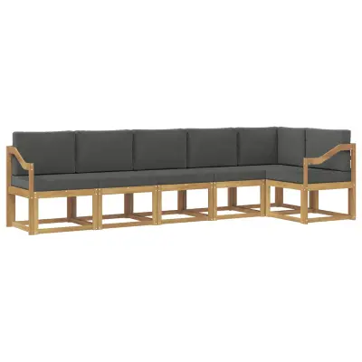 vidaXL Zunanja garnitura za sedenje 6 pcs Bela in antracit Poliester