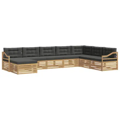 vidaXL Zunanja garnitura za sedenje 8 pcs Bela in antracit Poliester