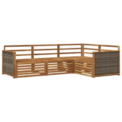 vidaXL Zunanja garnitura za sedenje 4 pcs Naravna Masiven les akacije