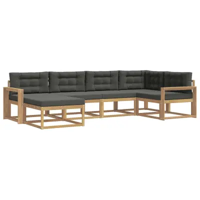 vidaXL Zunanja garnitura za sedenje 5 pcs Bela in antracit Poliester