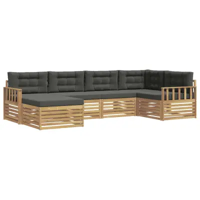 vidaXL Zunanja garnitura za sedenje 6 pcs Bela in antracit Poliester