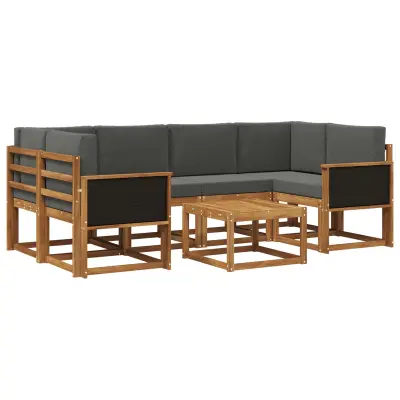 vidaXL Zunanja garnitura za sedenje 5 pcs Naravna in antracitna