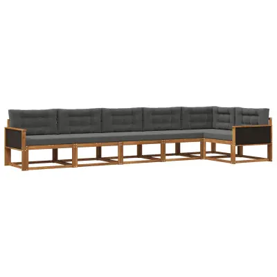 vidaXL Zunanja garnitura za sedenje 6 pcs Naravna in antracitna