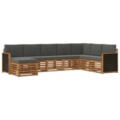 vidaXL Zunanja garnitura za sedenje 6 pcs Naravna in antracitna