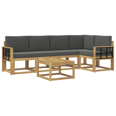 vidaXL Zunanja garnitura za sedenje z blazino 6 pcs Bela in antracit