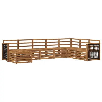 vidaXL Zunanja garnitura za sedenje 6 pcs Naravna Masiven les akacije