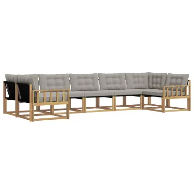 vidaXL Zunanja garnitura za sedenje 7 pcs Bela in svetlo siva