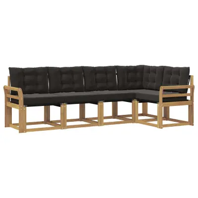 vidaXL Zunanja garnitura za sedenje z blazino 5 pcs