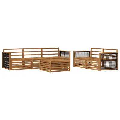 vidaXL Zunanja garnitura za sedenje 6 pcs Naravna Masiven les akacije