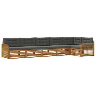 vidaXL Zunanja garnitura za sedenje 6 pcs Naravna in antracitna