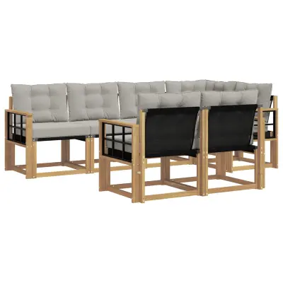 vidaXL Zunanja garnitura za sedenje 7 pcs Bela in svetlo siva