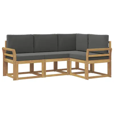 vidaXL Zunanja garnitura za sedenje z blazino 4 pcs Bela in antracit