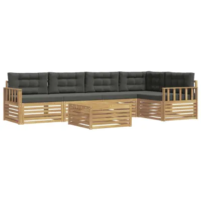 vidaXL Zunanja garnitura za sedenje 6 pcs Bela in antracit Poliester