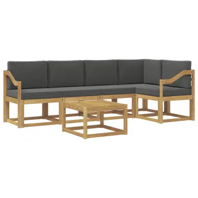 vidaXL Zunanja garnitura za sedenje z blazino 6 pcs Bela in antracit