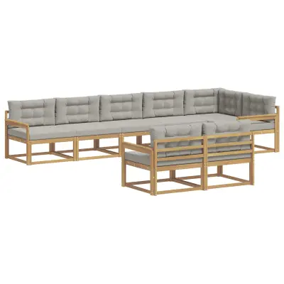 vidaXL Zunanja garnitura za sedenje 6 pcs Bela in svetlo siva