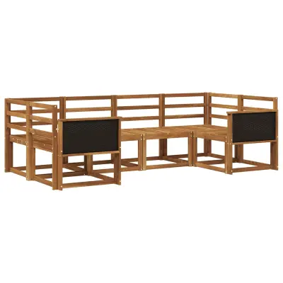vidaXL Zunanja garnitura za sedenje 6 pcs Naravna Masiven les akacije