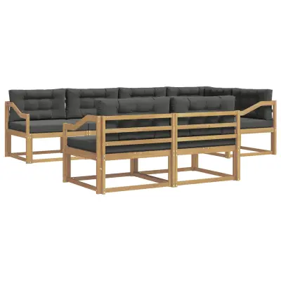 vidaXL Zunanja garnitura za sedenje 6 pcs Bela in antracit Poliester