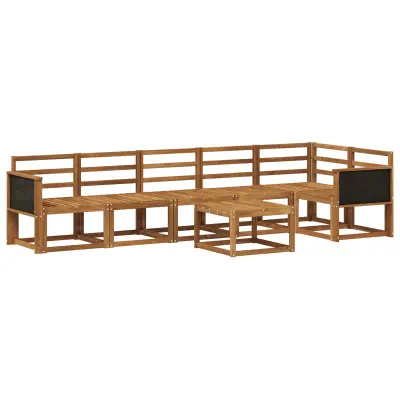 vidaXL Zunanja garnitura za sedenje 7 pcs Naravna Masiven les akacije