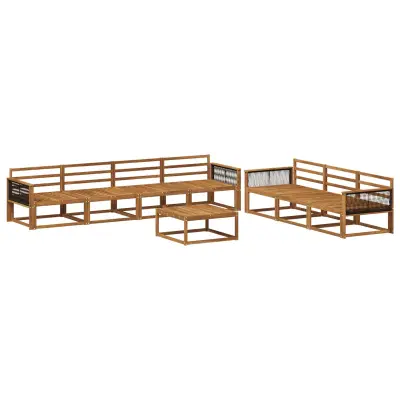 vidaXL Zunanja garnitura za sedenje 8 pcs Naravna Masiven les akacije
