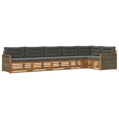 vidaXL Zunanja garnitura za sedenje 6 pcs Naravna in antracitna