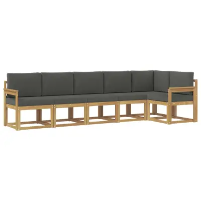 vidaXL Zunanja garnitura za sedenje 6 pcs Bela in antracit Poliester