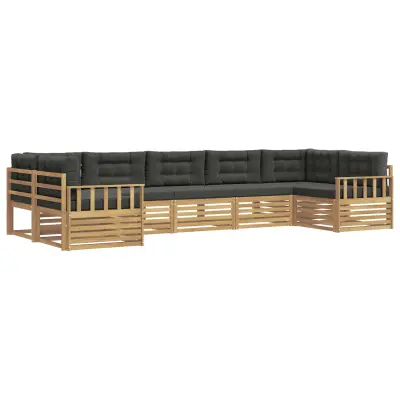 vidaXL Zunanja garnitura za sedenje z blazino 7 pcs Bela in antracit