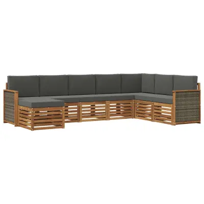 vidaXL Zunanja garnitura za sedenje 6 pcs Naravna in antracitna