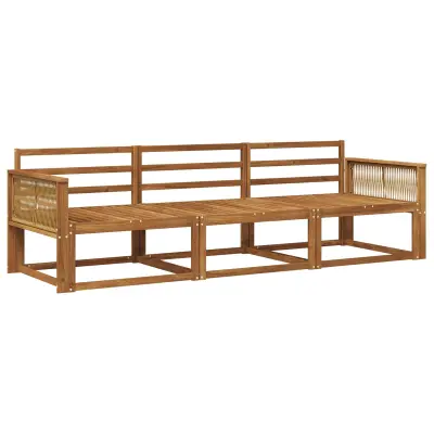 vidaXL Zunanja garnitura za sedenje 3 pcs Naravna Masiven les akacije