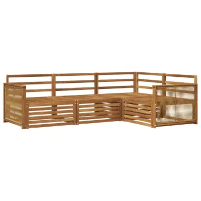 vidaXL Zunanja garnitura za sedenje 4 pcs Naravna Masiven les akacije