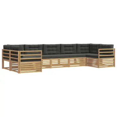 vidaXL Zunanja garnitura za sedenje 7 pcs Bela in antracit Poliester